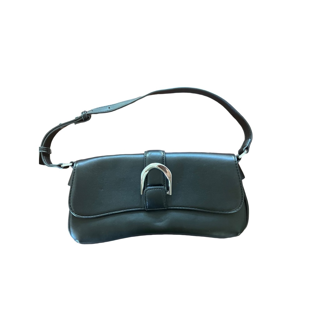 Rachel Zoe Baguette Bag Women Small Black Good Silver Buckle Y2K Shoulder Bag